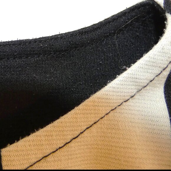 Black Mini Dress Sz Small Vintage 70s Geometric Pattern Club Party Evening Wear - Picture 7 of 10